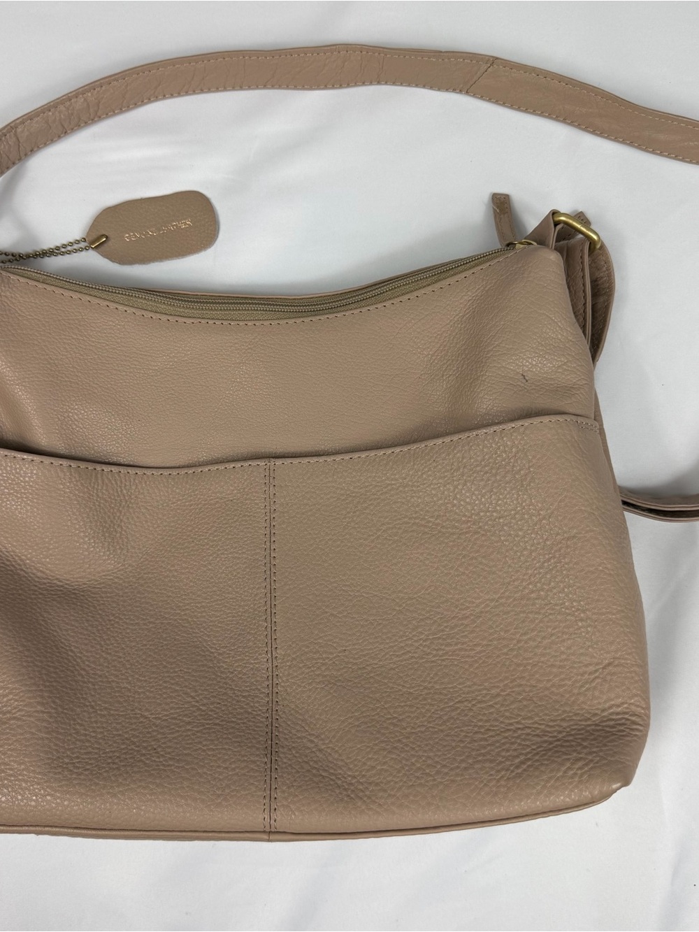Great American Leather Works Taupe Genuine Leather Shoulder Bag Purse